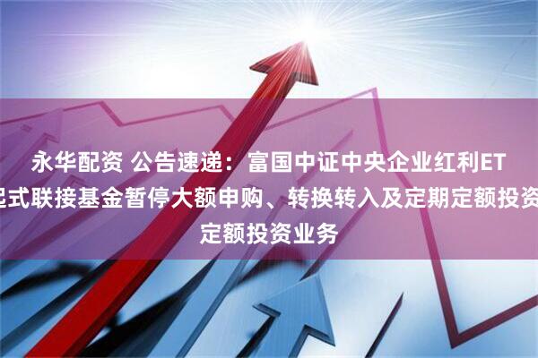 永华配资 公告速递：富国中证中央企业红利ETF发起式联接基金暂停大额申购、转换转入及定期定额投资业务